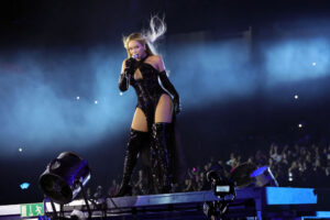 Beyoncé releases a concert film featuring a star-studded cast for its premiere.