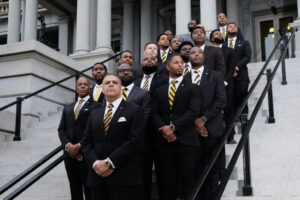 The White House was decorated with black and gold, thanks to the members of Alpha Phi Alpha fraternity.