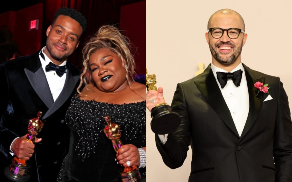 Three black winners at the Academy Awards: Da’Vine Joy, Cord Jefferson, and Kris Bowers.