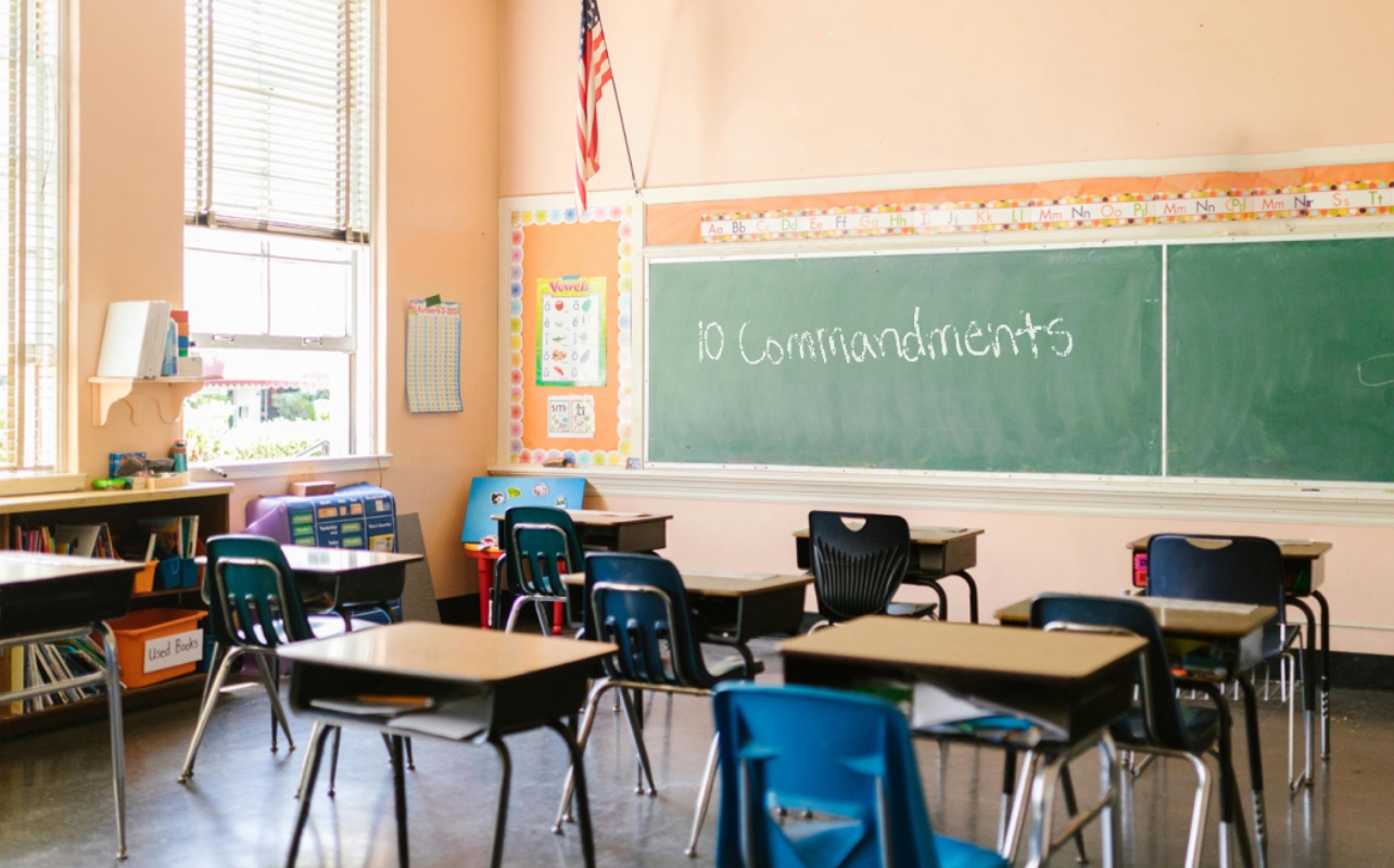Louisiana, classroom, Ten Commandments